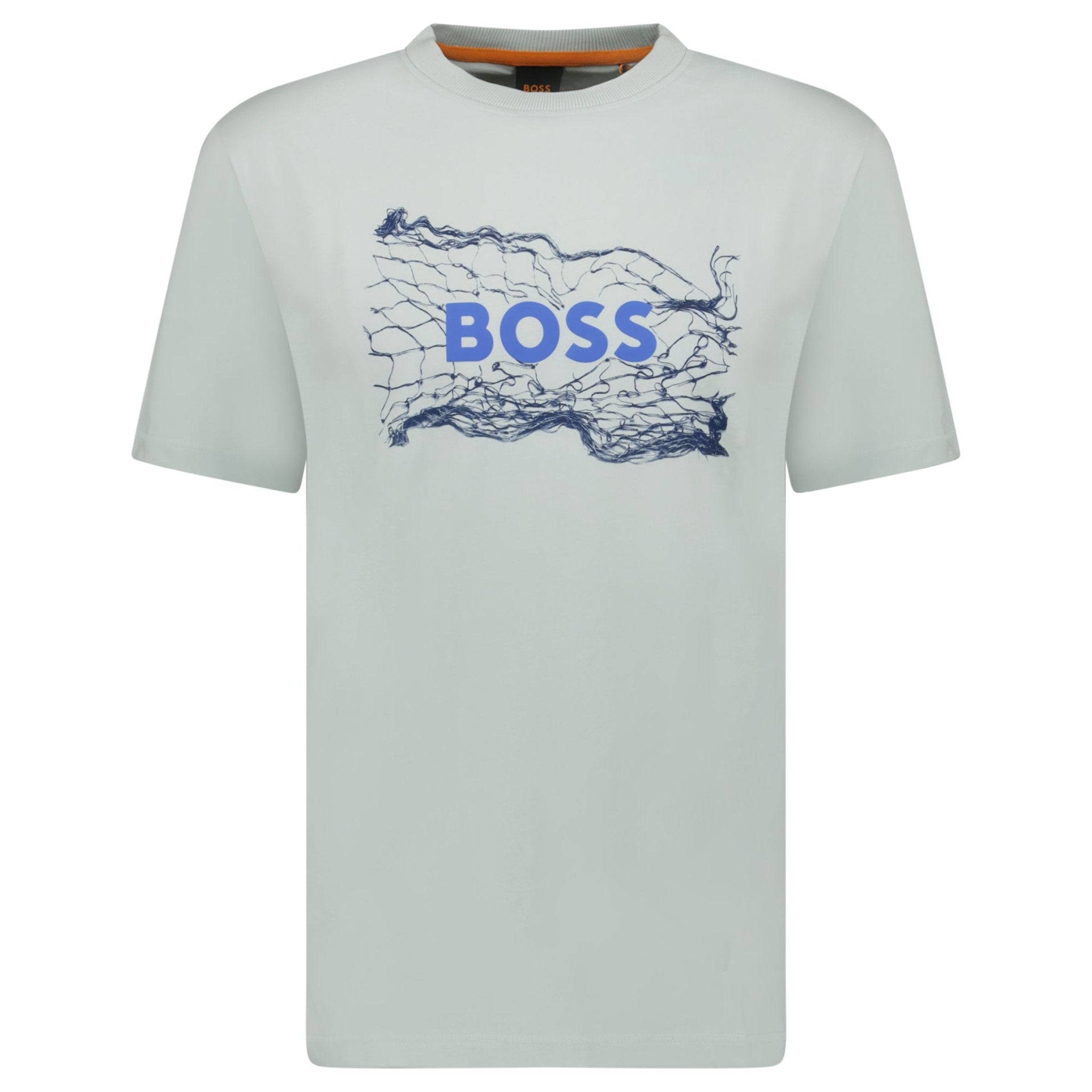 Hugo Boss Light Blue Cotton Jersey Artwork T-shirt