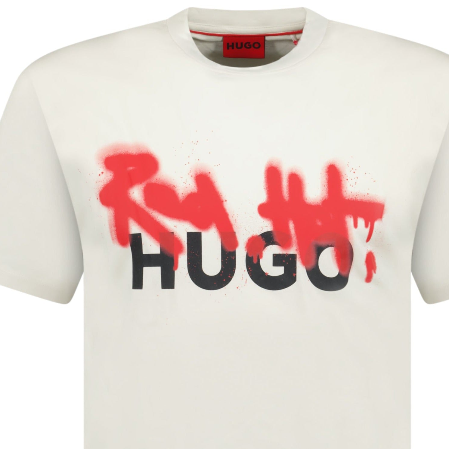 Hugo Boss Hugo Spray Print T-Shirt Ivory
