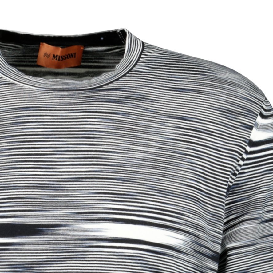 Missoni Knitted Stripe T-Shirt White & Black