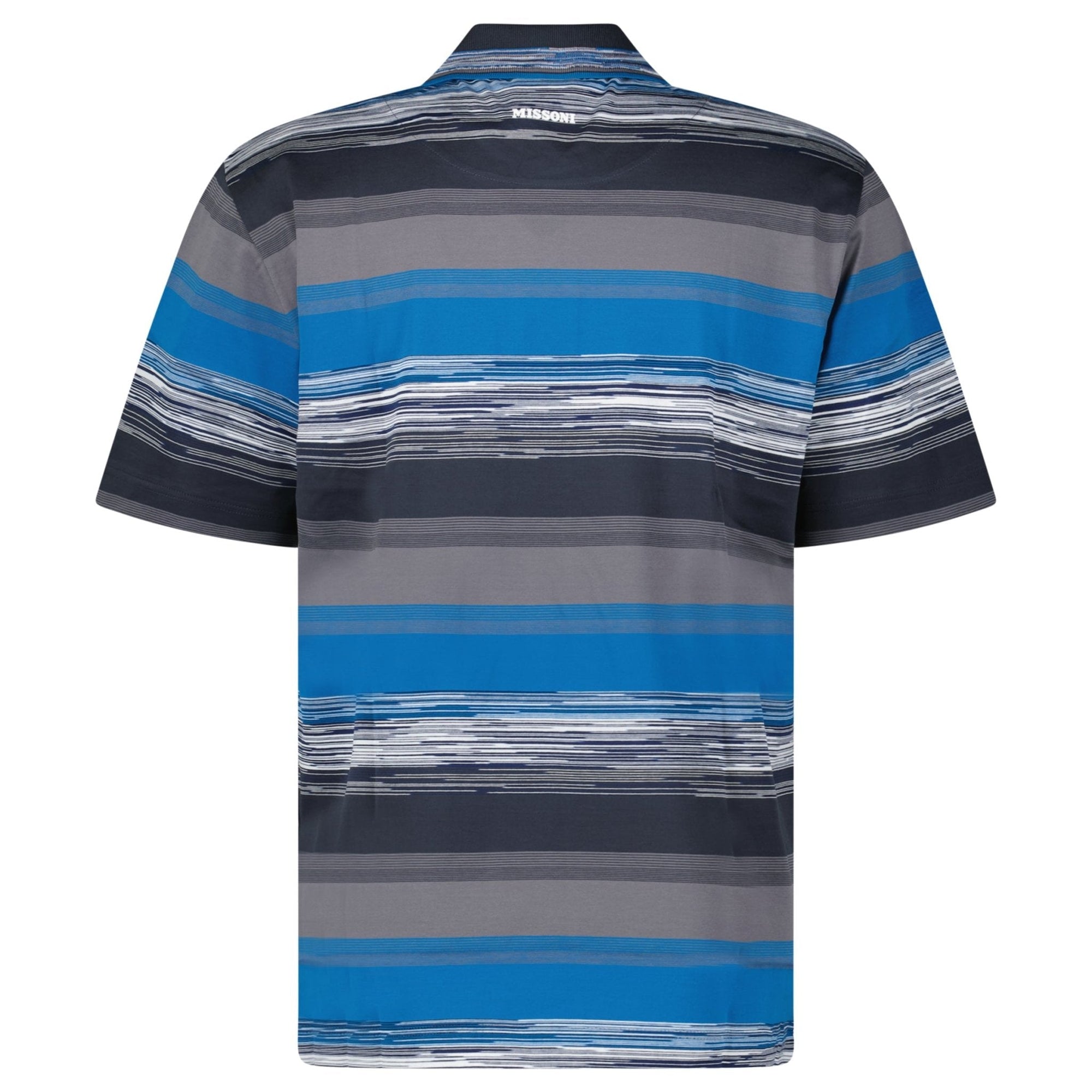 Missoni Short Sleeve Polo T-Shirt Blue Tone