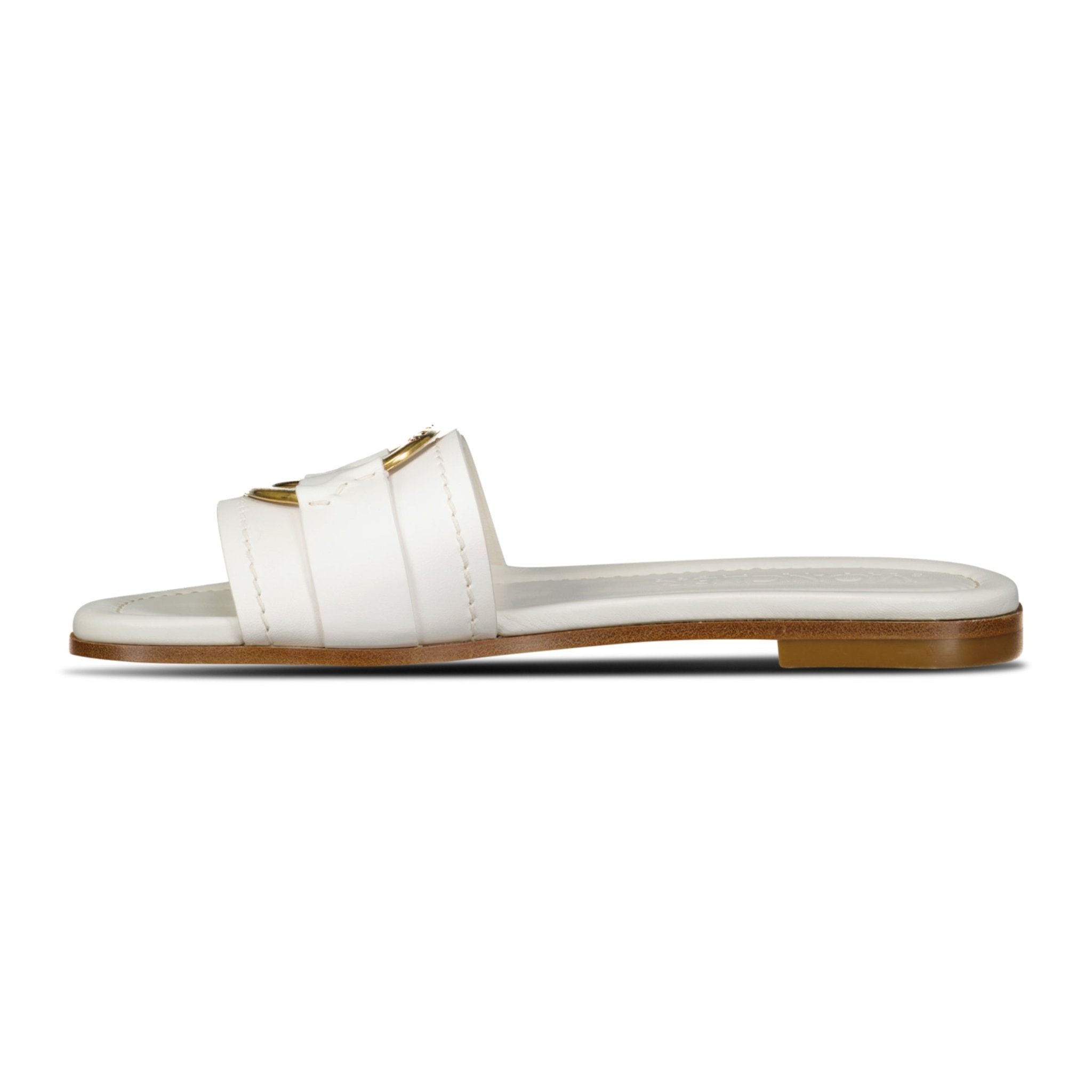 Moncler Bell Slides in White