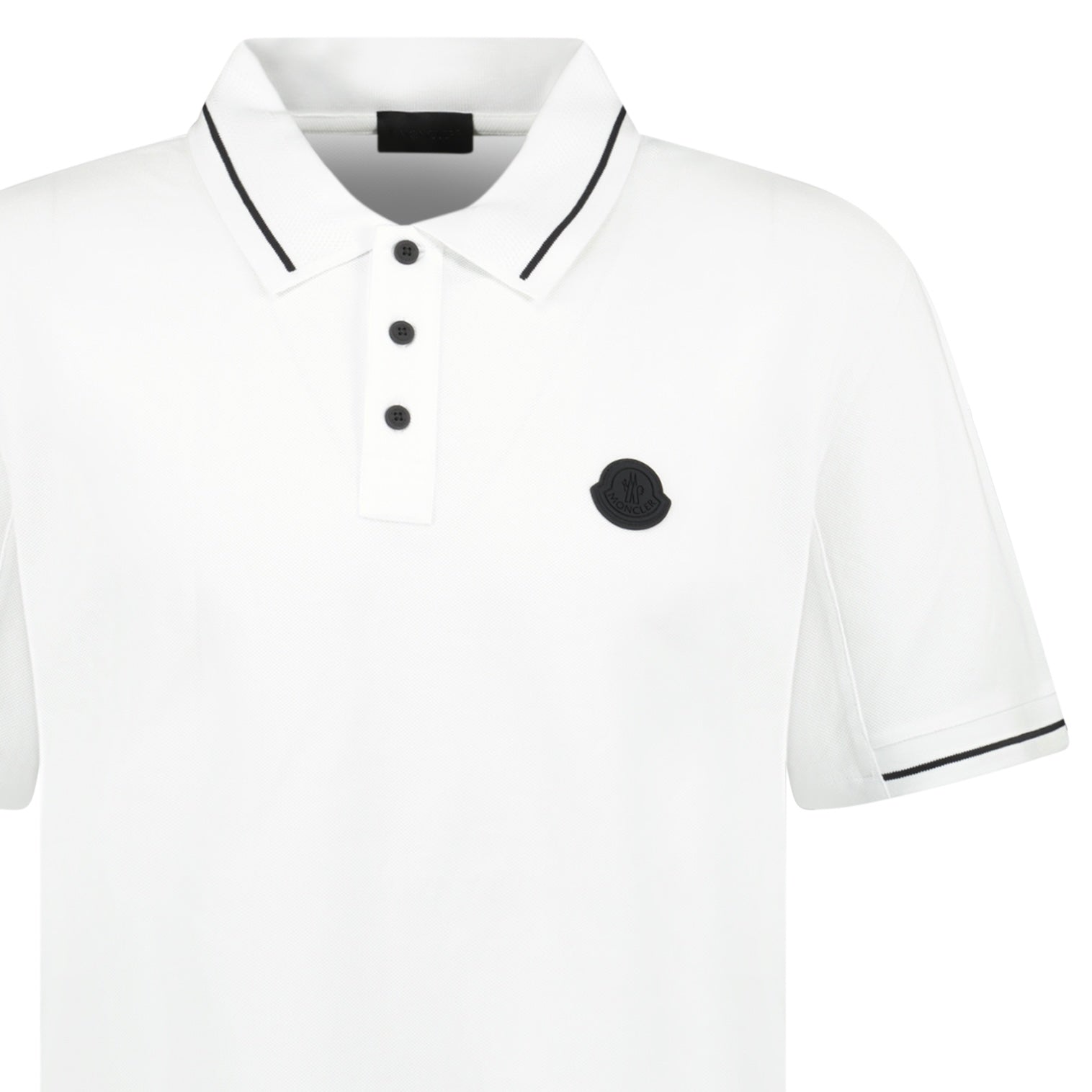 Moncler Logo Patch Smart Polo Shirt in White