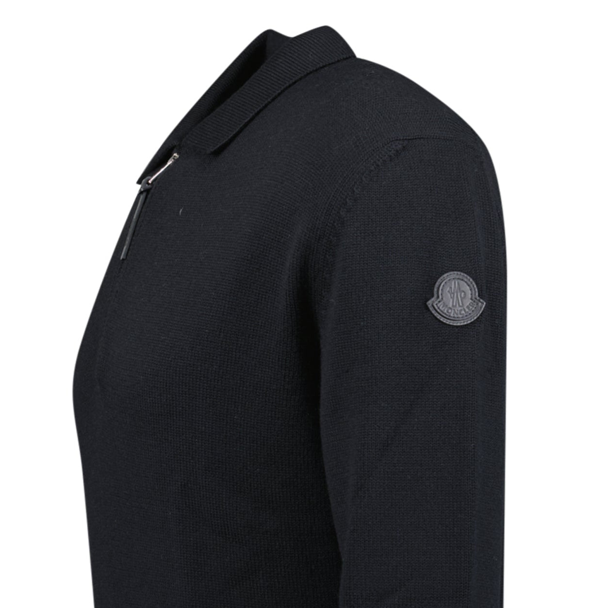 Moncler Wool Polo Jumper in Black