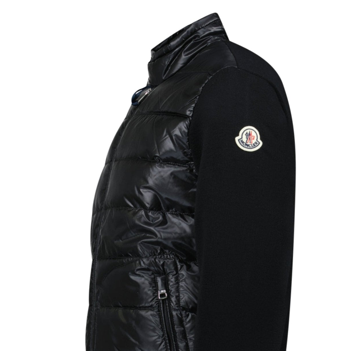 Moncler Padded Wool Zip-Up Cardigan Black