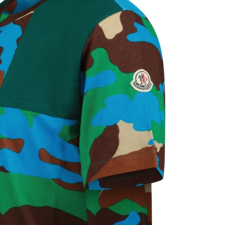 Moncler Raised Logo T-Shirt Camo Green