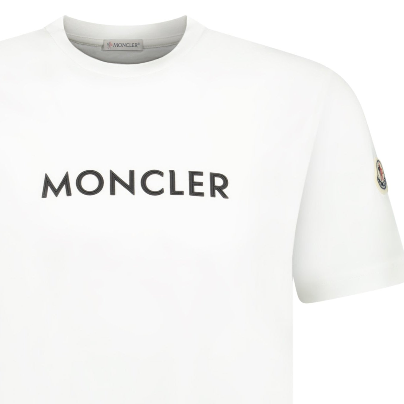 Moncler Rubber Logo Printed T-Shirt White