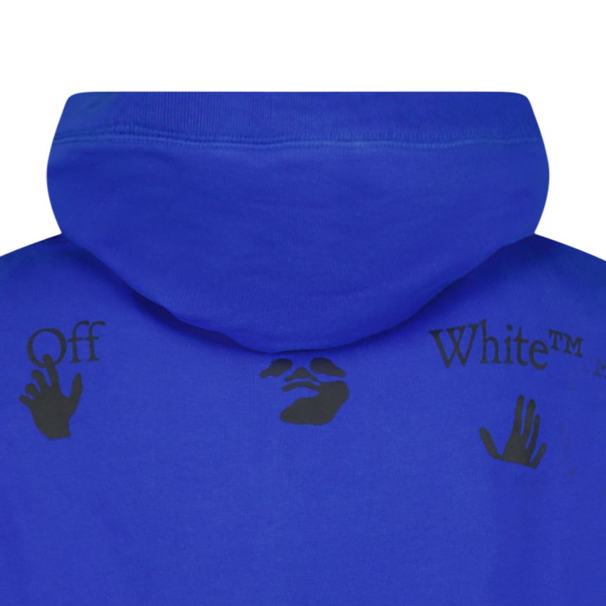 Off-White '90'S Hand Over' Logo Hoodie Blue