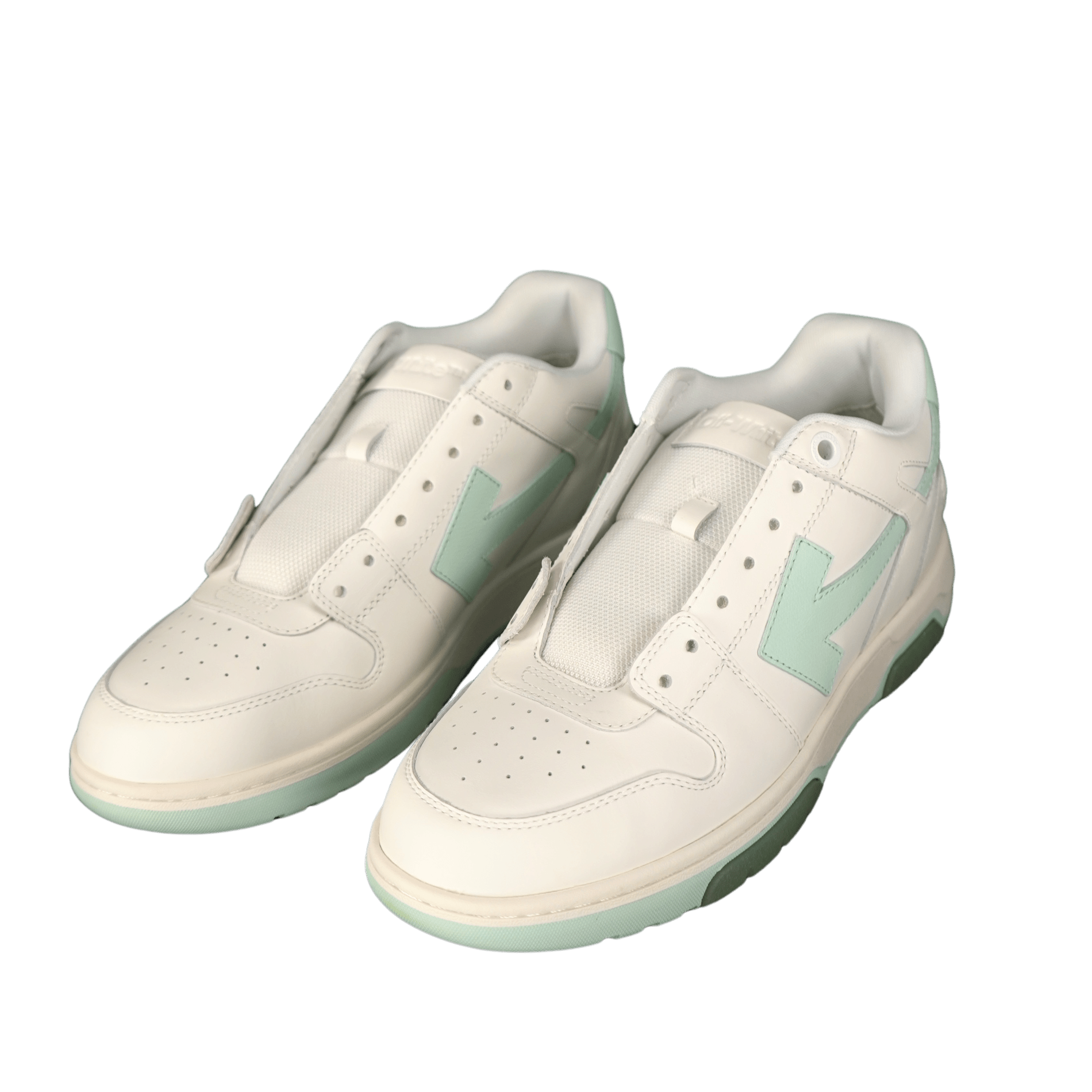 Off-White Out Of Office Low Top Trainers White & Mint (Defect)