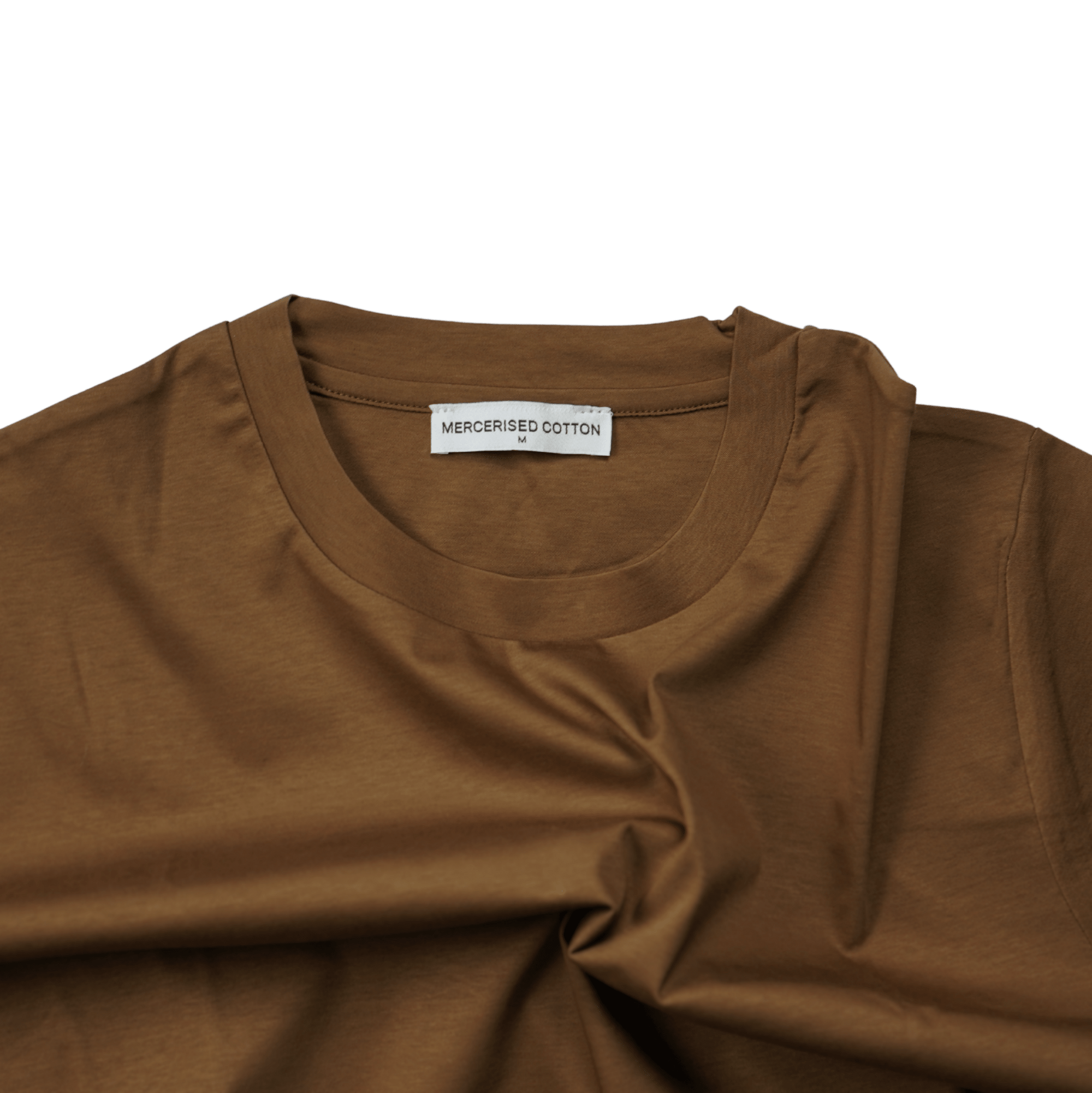 Plain Label Mercerized Cotton T-Shirt Brown