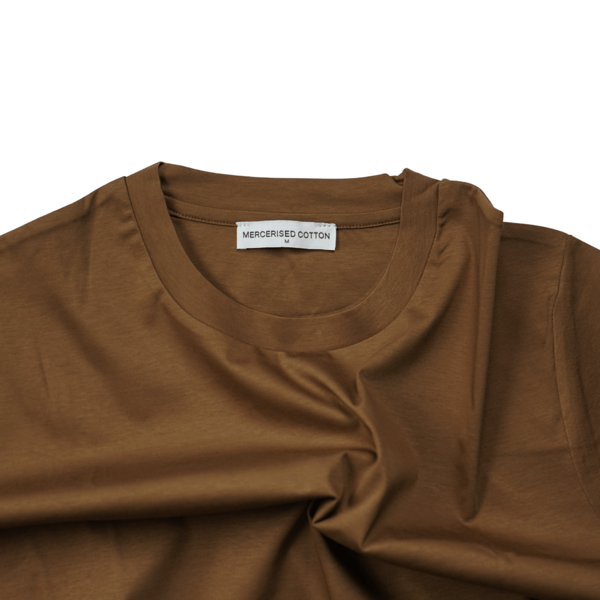 Plain Label Mercerized Cotton T-Shirt Brown