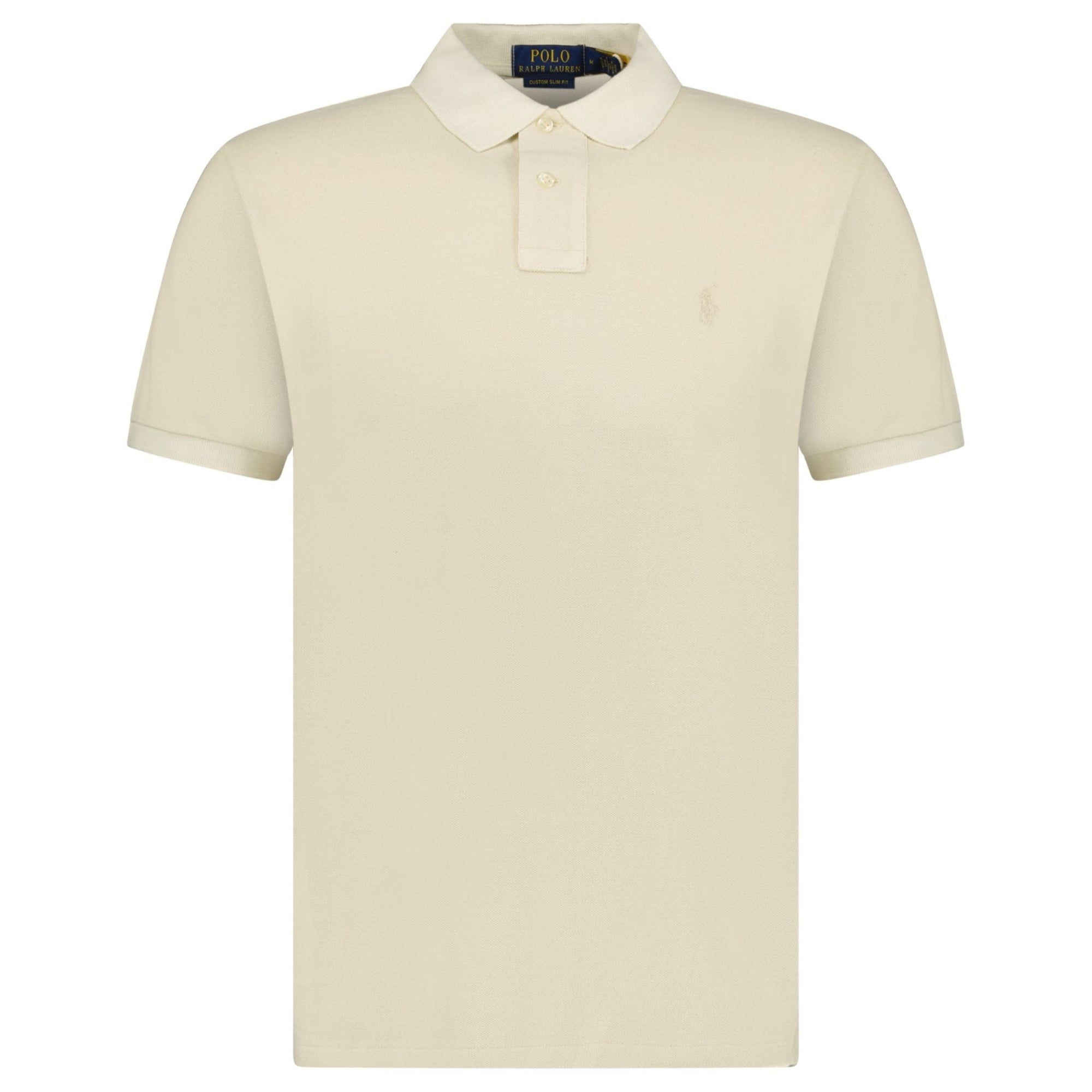 Polo Ralph Lauren Custom Slim Fit Mesh Polo Shirt in Natural
