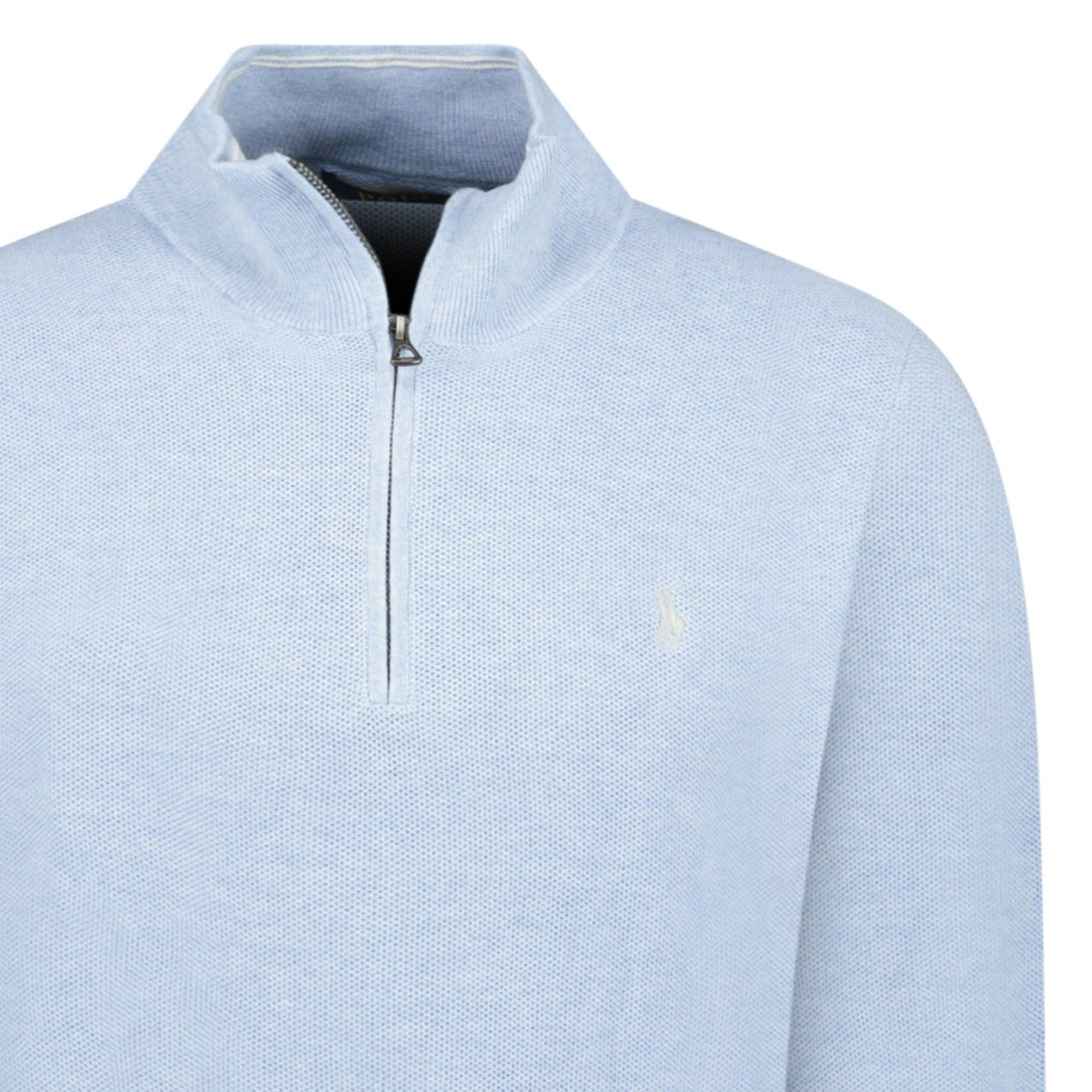 Polo Ralph Lauren Knit Quarter Zip Jumper in Blue Hyacinth