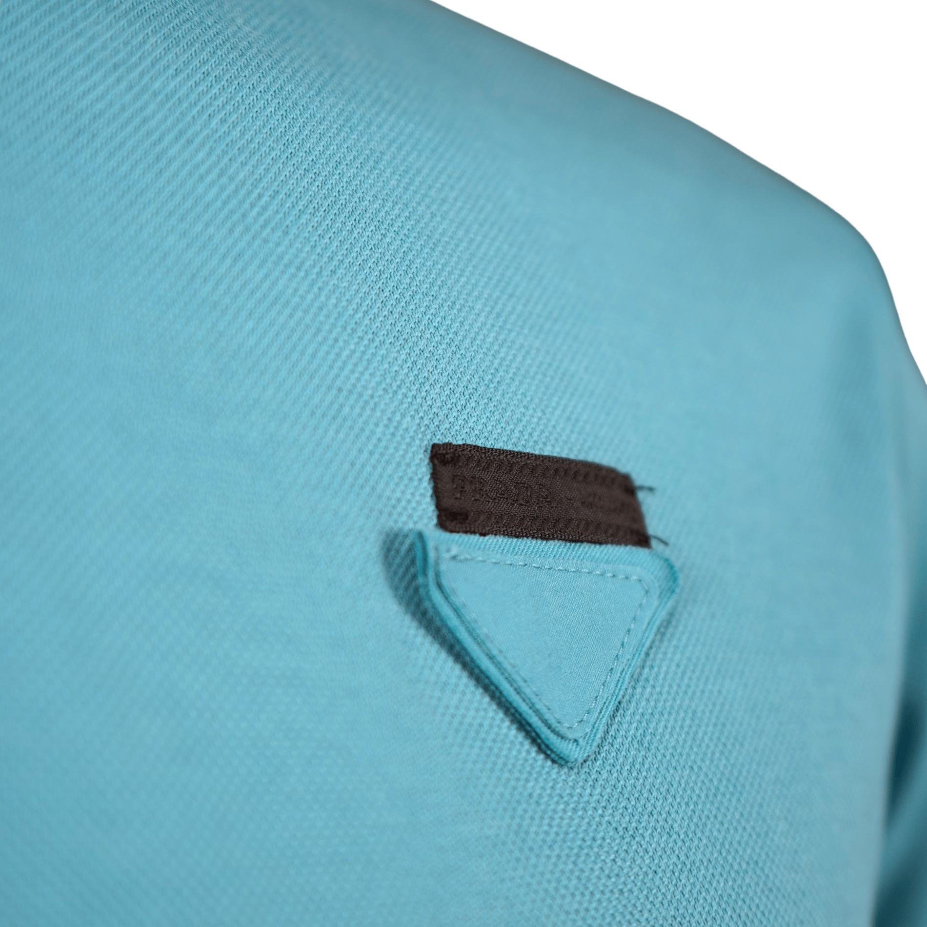 Prada Logo-Badge Cotton-Piqué Polo Shirt in Teal (Pre-Loved)