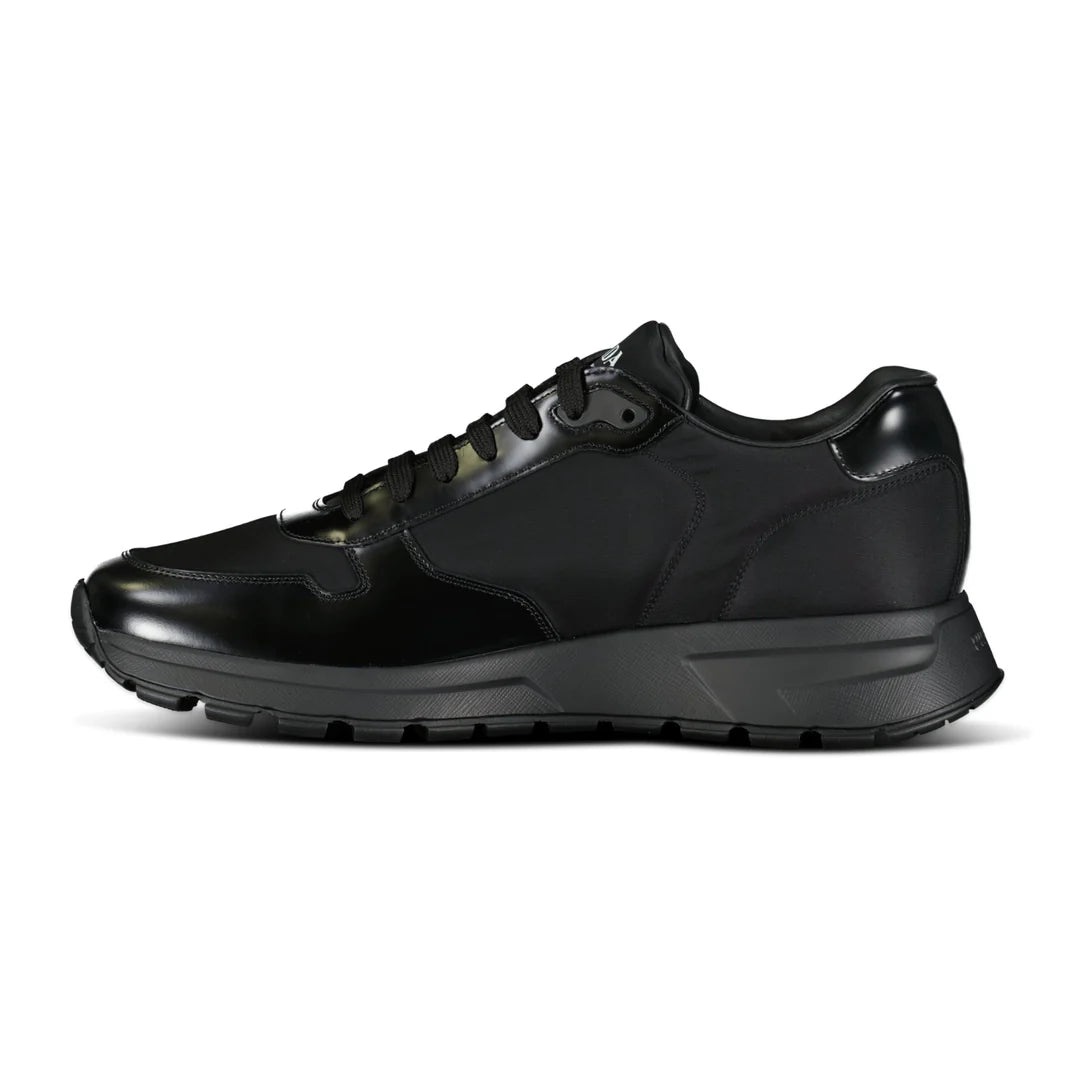Prada Prax 01 Triangle Logo Leather Trainers Black