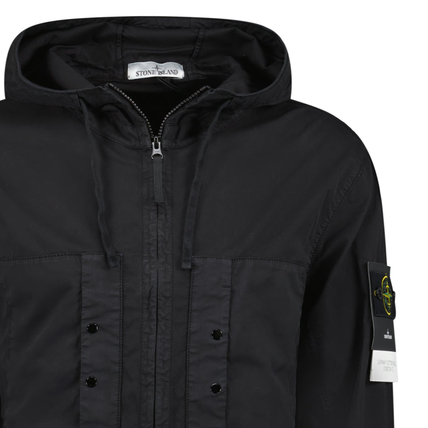 Stone Island Black Chest Pocket Hooded Jacket