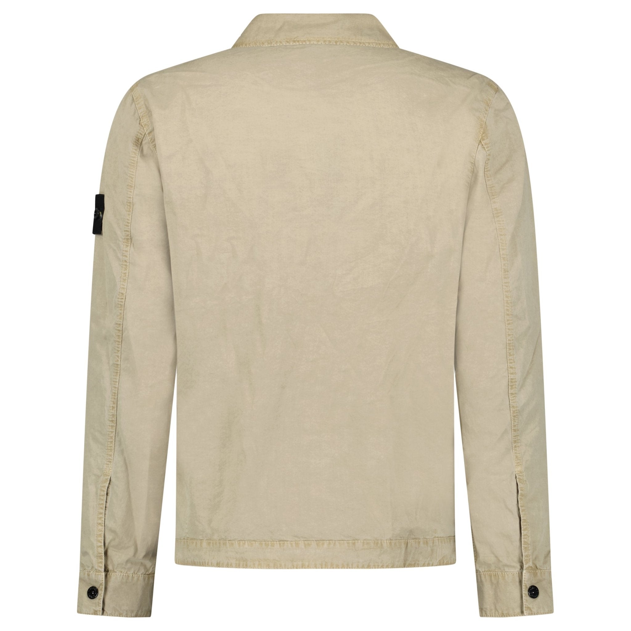 Stone Island Brushed Organic Cotton Canvas Overshirt in Desert