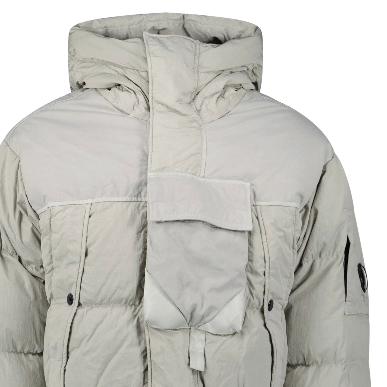 CP Company Eco-Chrome R Mixed Hooded Down Jacket Grey