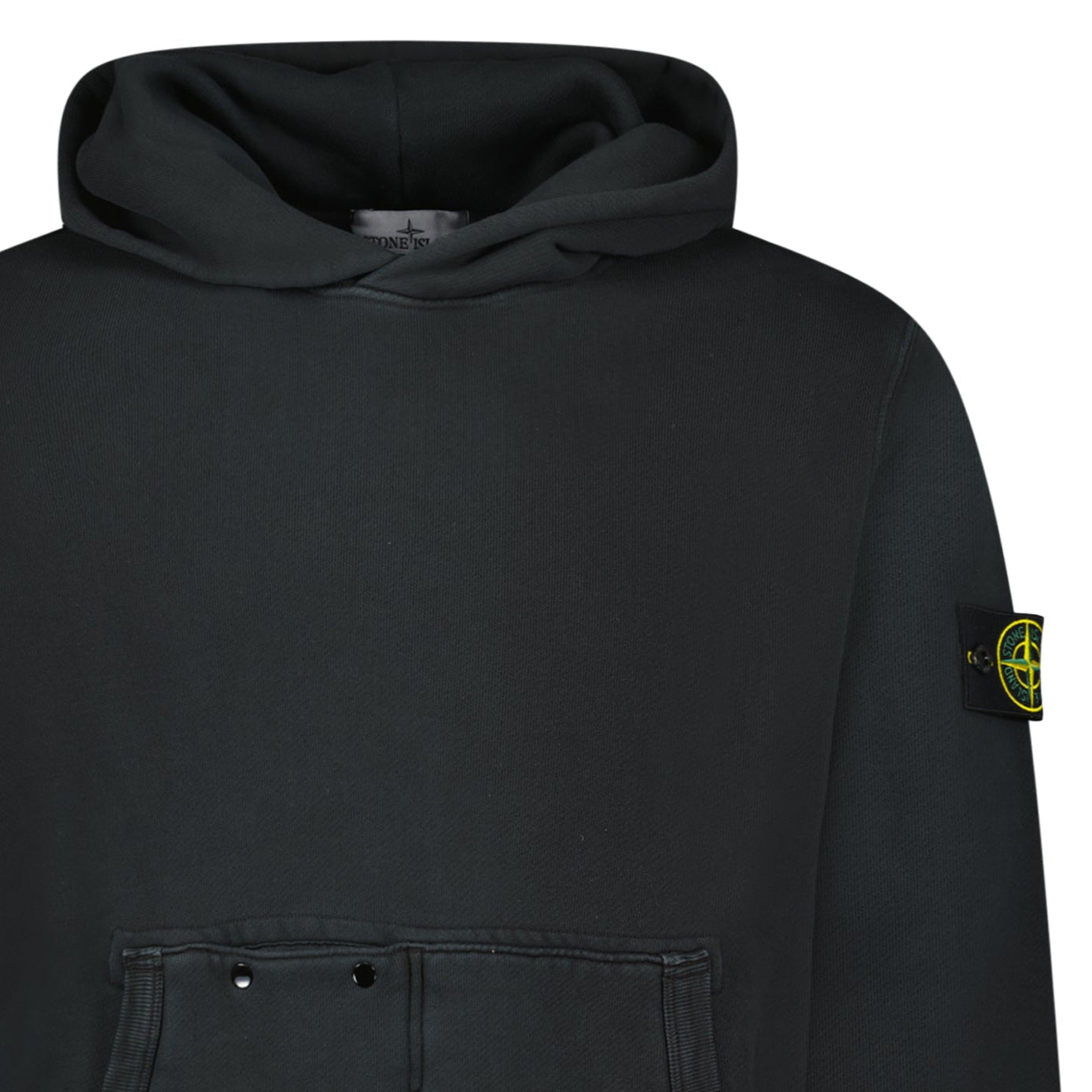 Stone Island Diagonal Fleece Old Effect Hoodie in Black