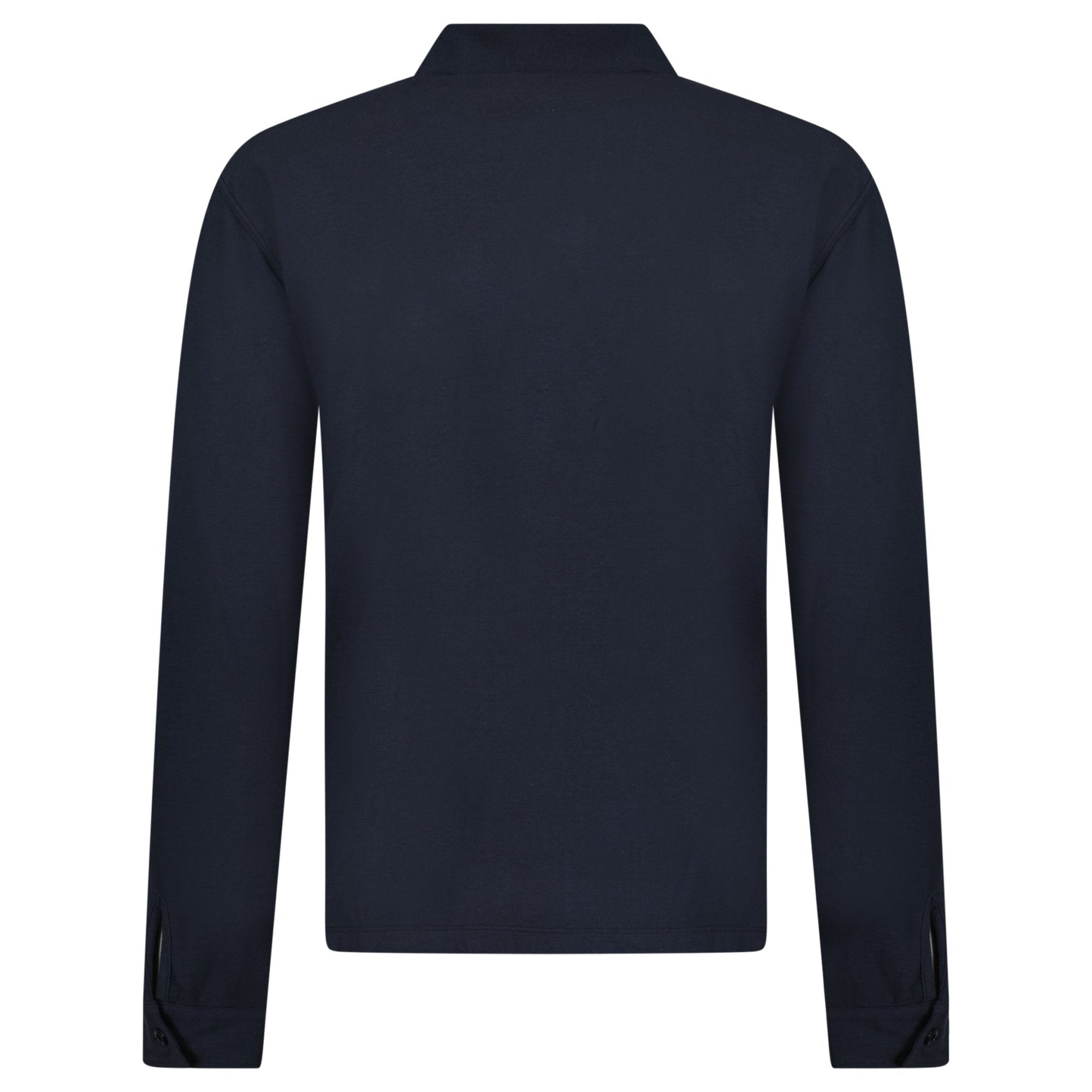 Stone Island Ghost Badge Long Sleeve Polo Shirt in Navy