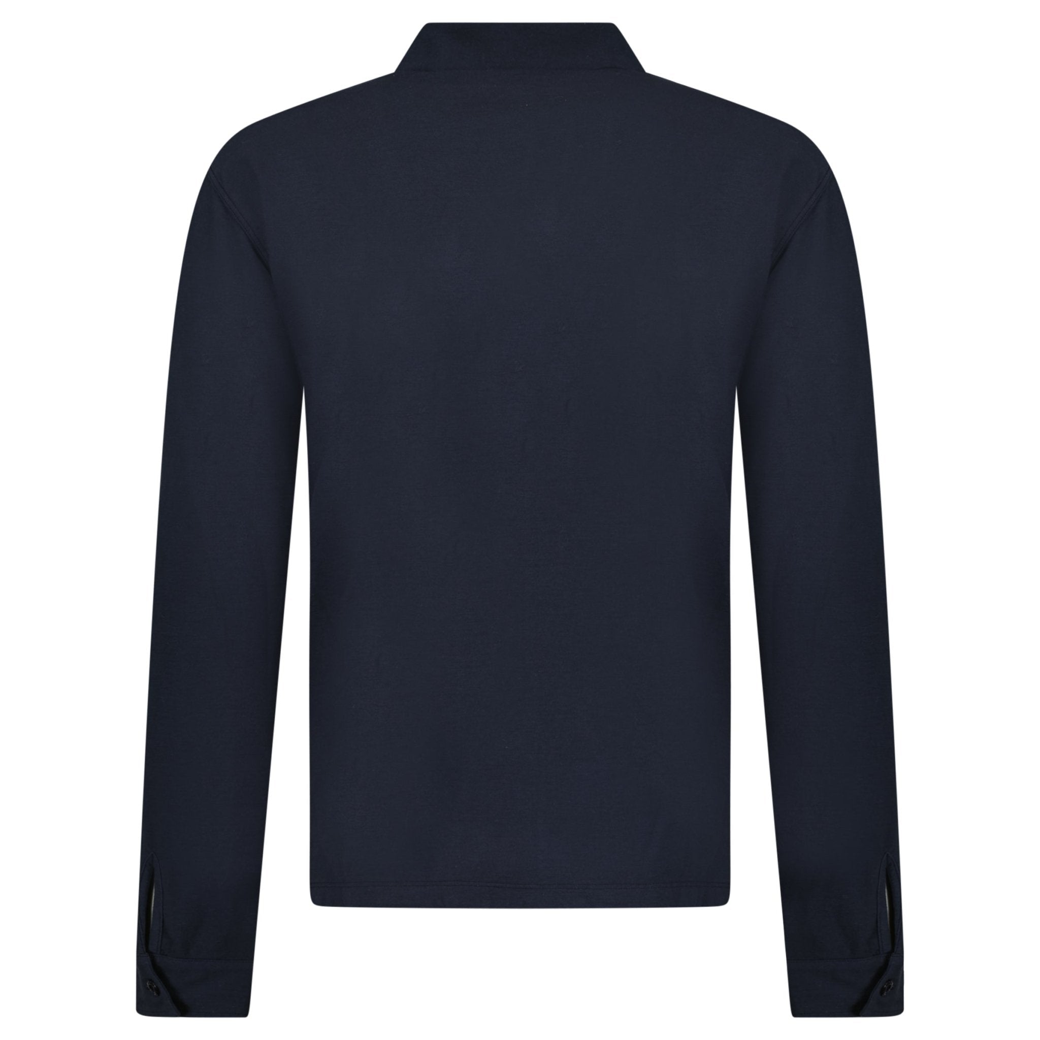Stone Island Ghost Badge Long Sleeve Polo Shirt in Navy