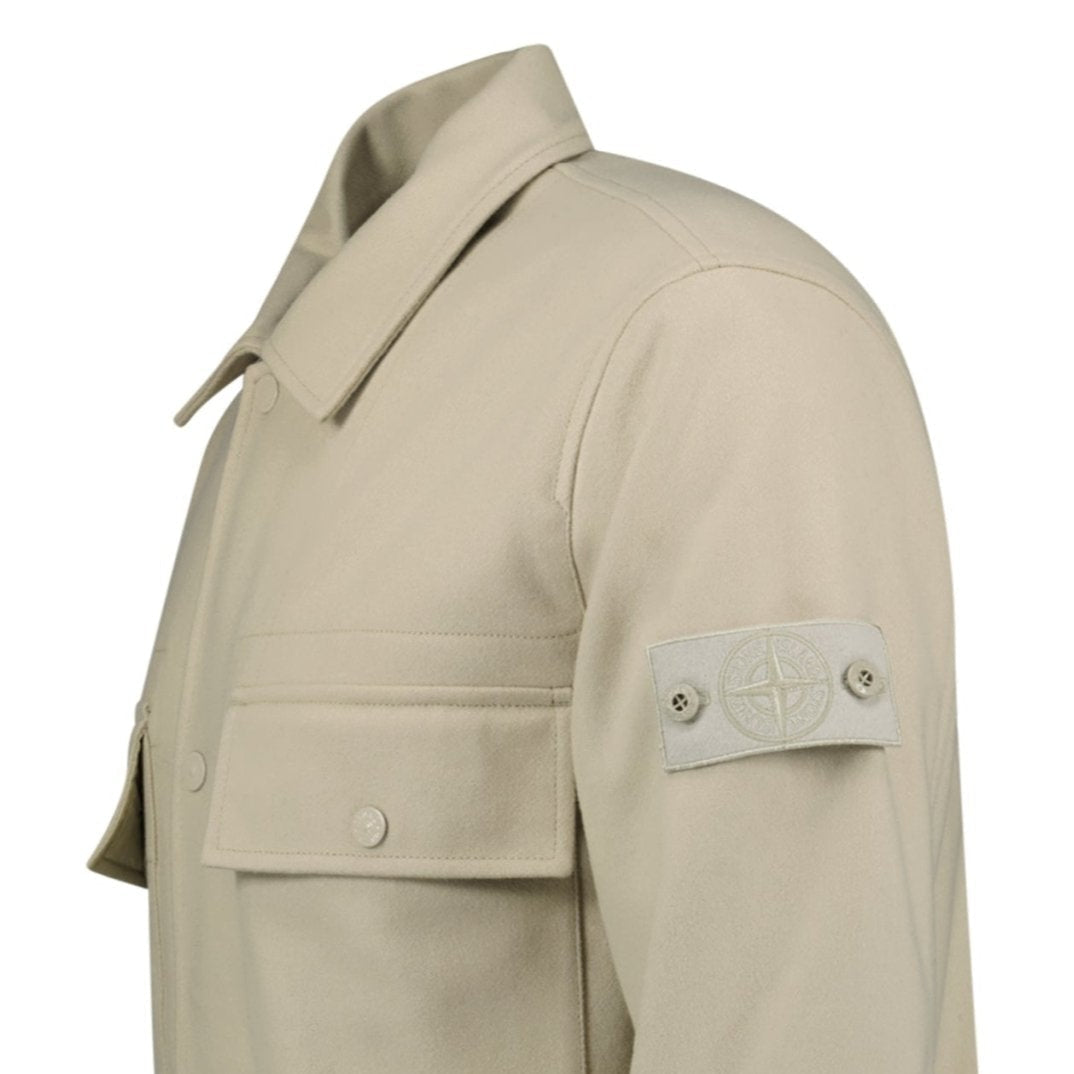 Stone Island Ghost Piece Button Up Jacket Beige