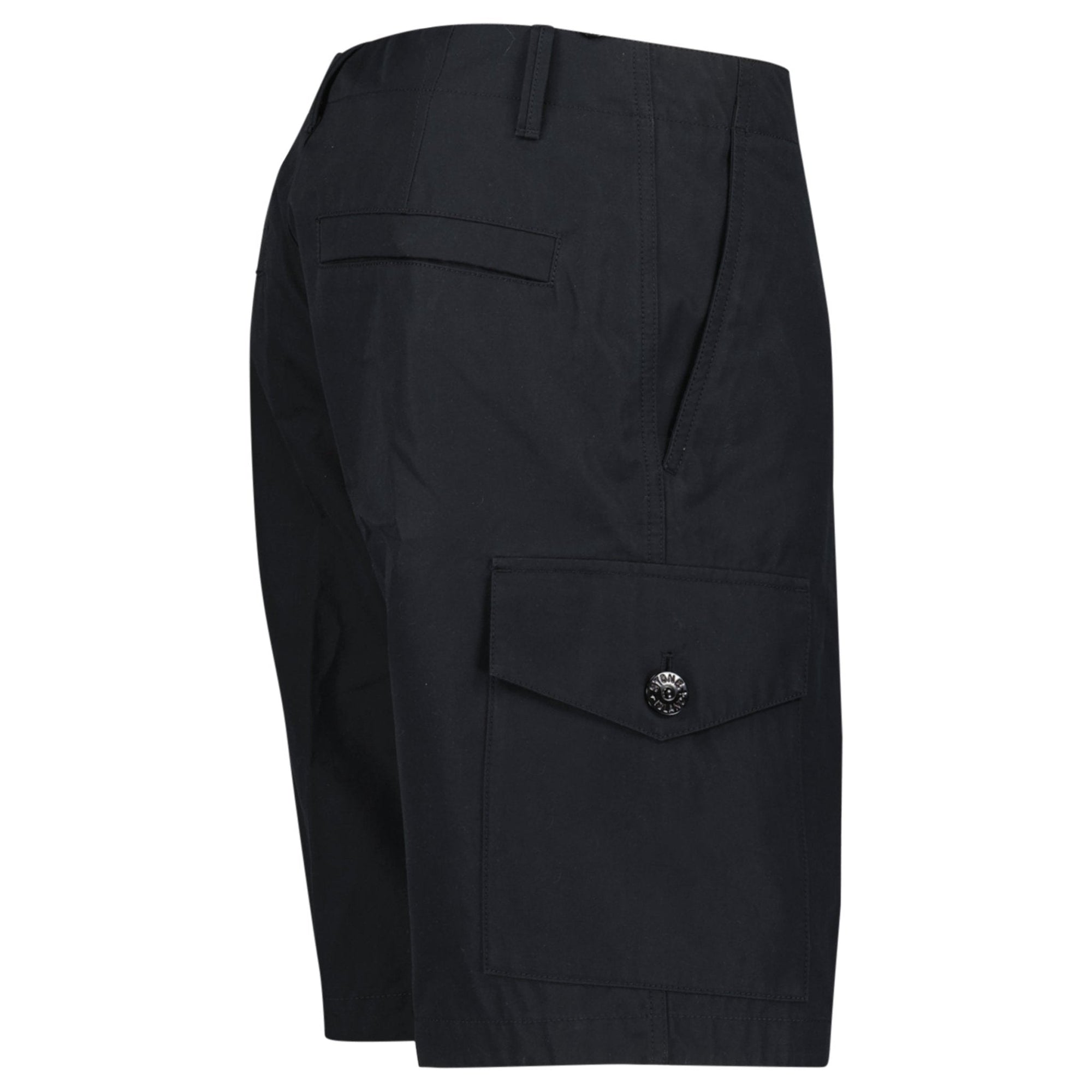 Stone Island Ghost Weatherproof Cotton Canvas Cargo Bermuda Shorts in Black