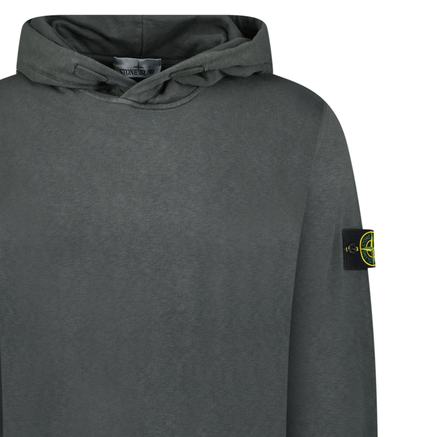 Stone Island ‘Old’ Treatment Hooded Sweatshirt In Charcoal Grey