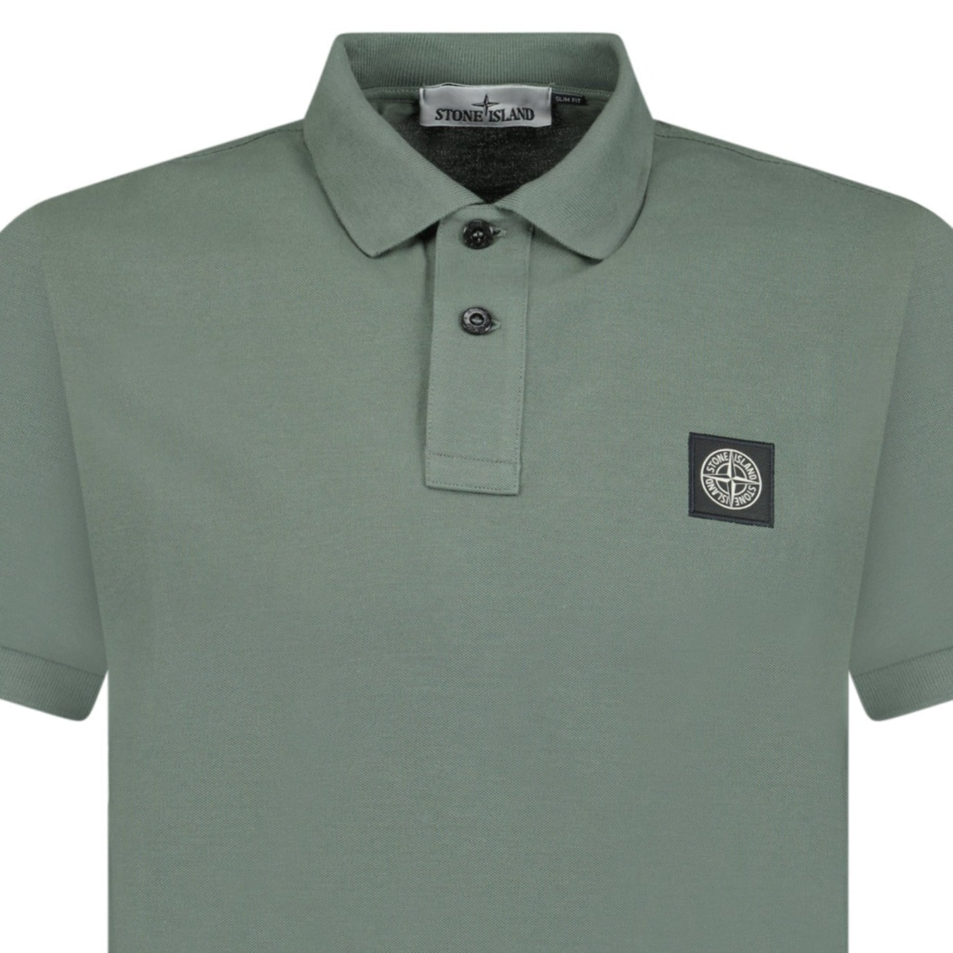 Stone Island Patch Polo T-Shirt Slim Fit Musk Green