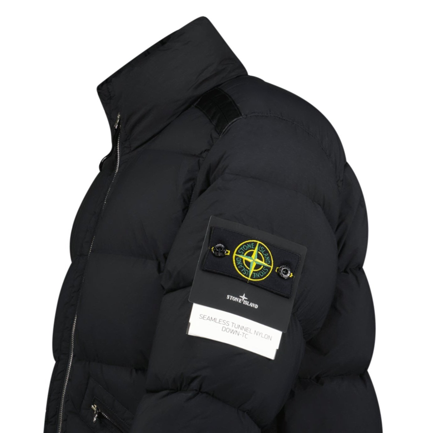 Stone Island Puffer Jacket In Seamless Tunnel Nylon Black