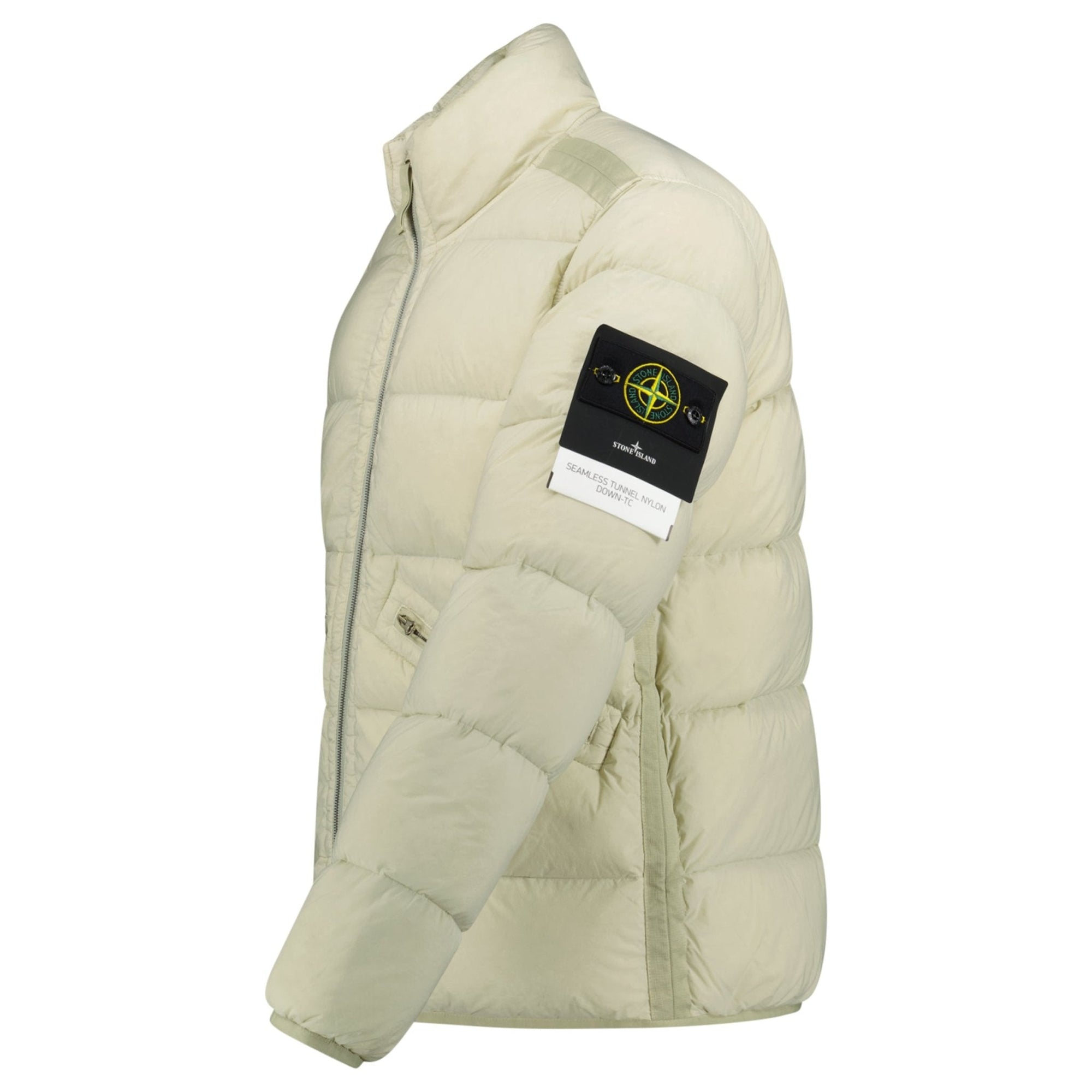 Stone Island Puffer Jacket In Seamless Tunnel Nylon Off-White
