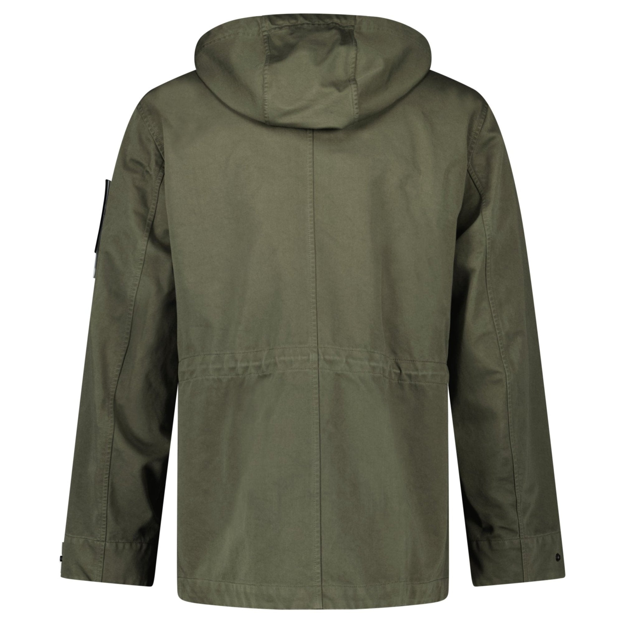 Stone Island Drawstring-Hood Regular-Fit Cotton Jacket in Military Green