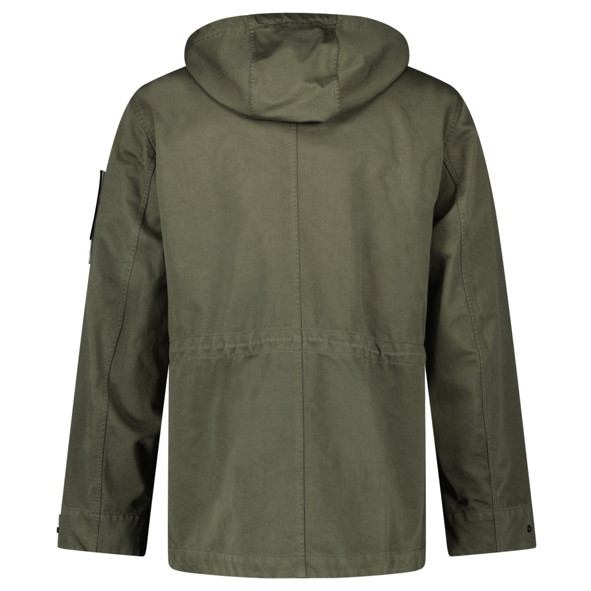 Stone Island Drawstring-Hood Regular-Fit Cotton Jacket in Military Green