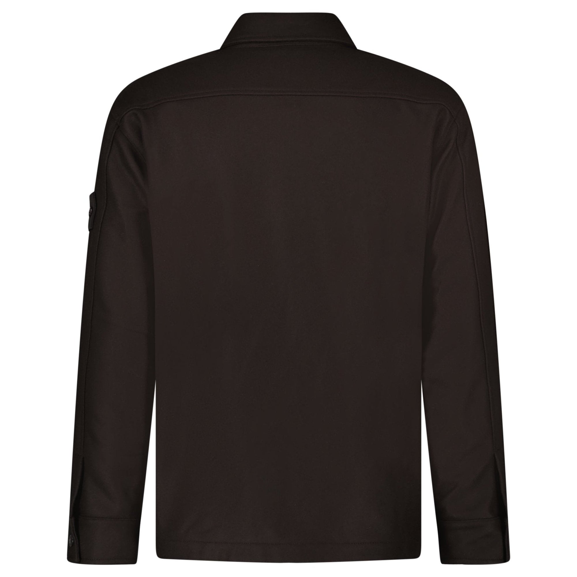 Stone Island Ghost Piece Virgin Wool-Blend Felt Overshirt in Dark Brown