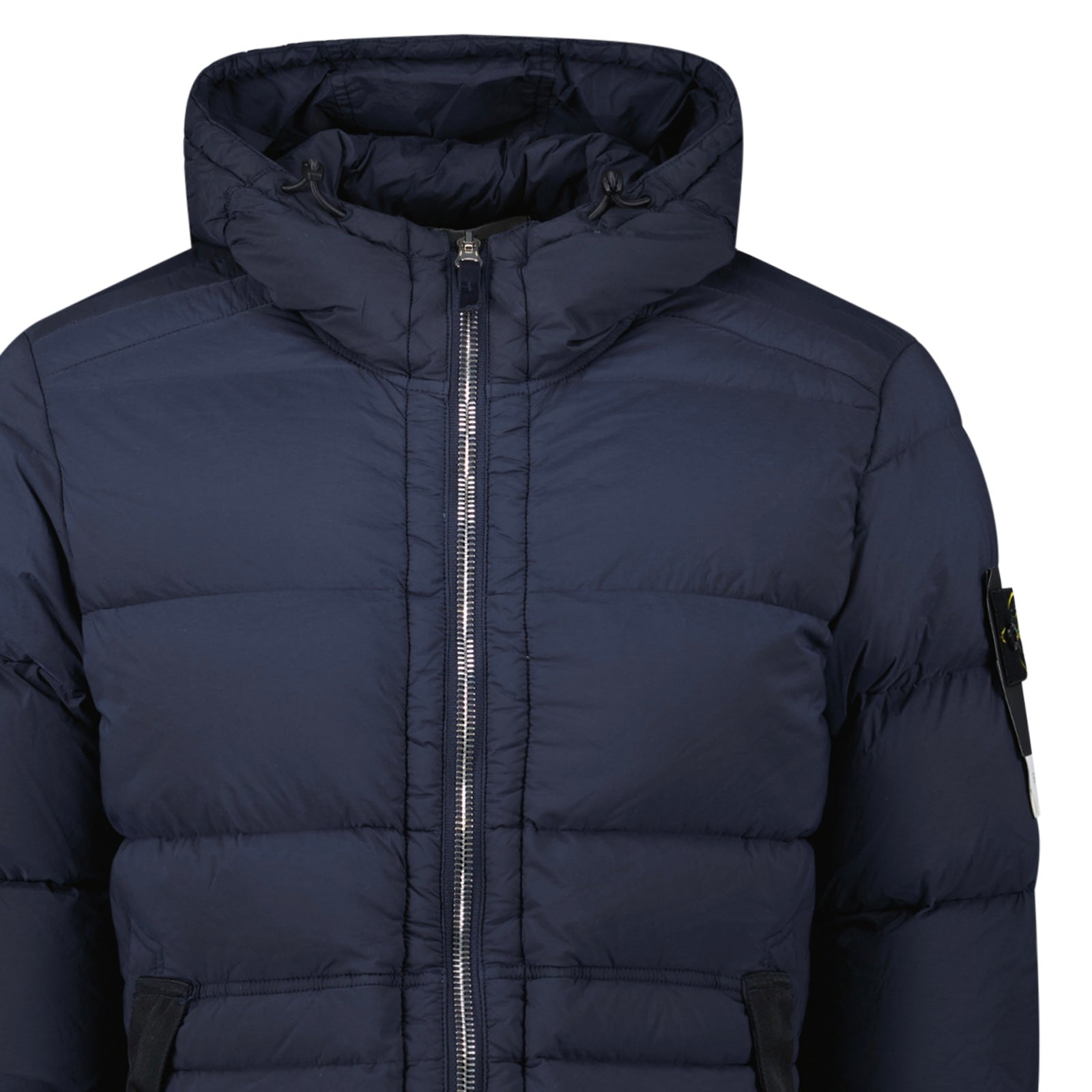 Stone Island Hooded Puffer Jacket In Seamless Tunnel Nylon Navy