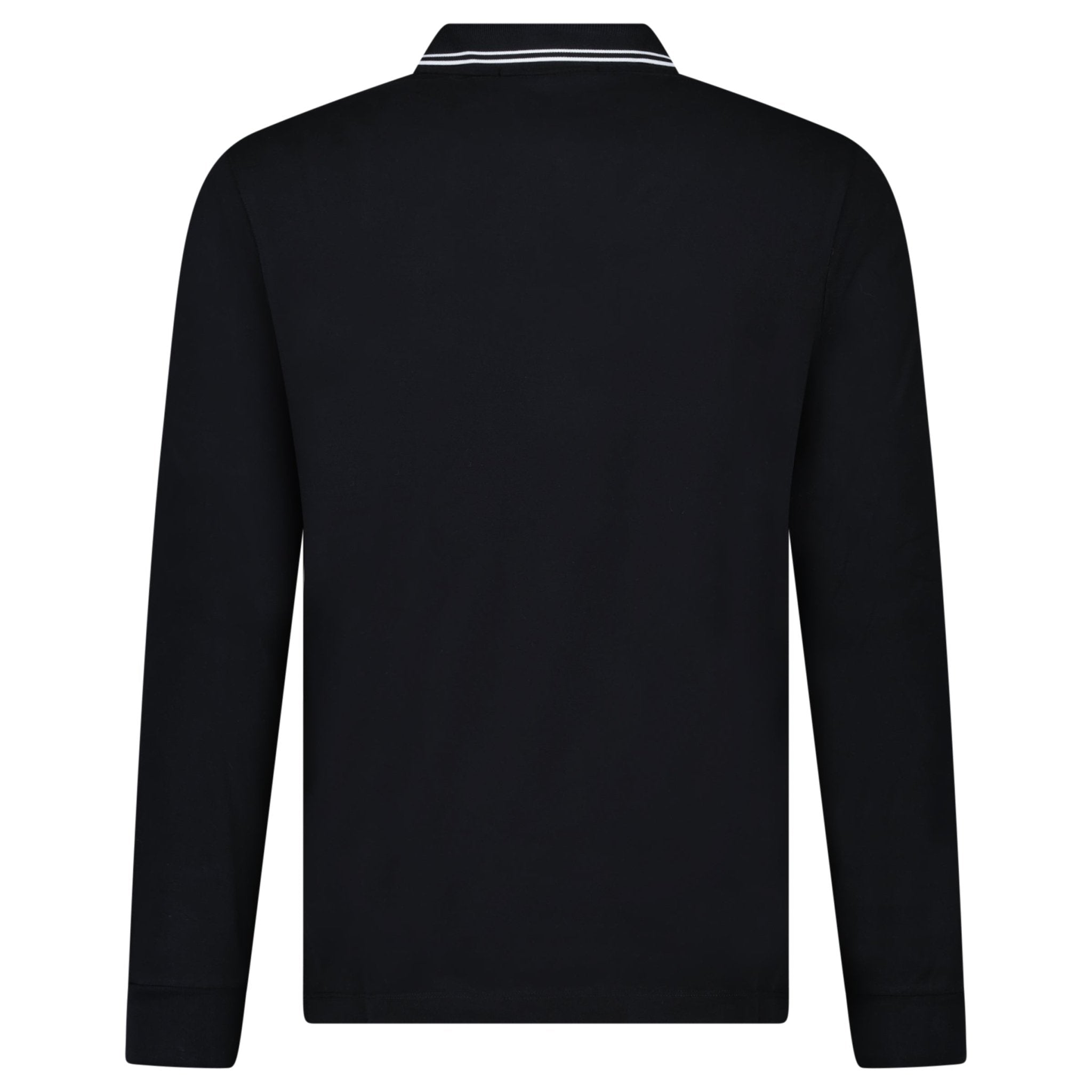 Stone Island Long-Sleeve Polo Shirt in Black