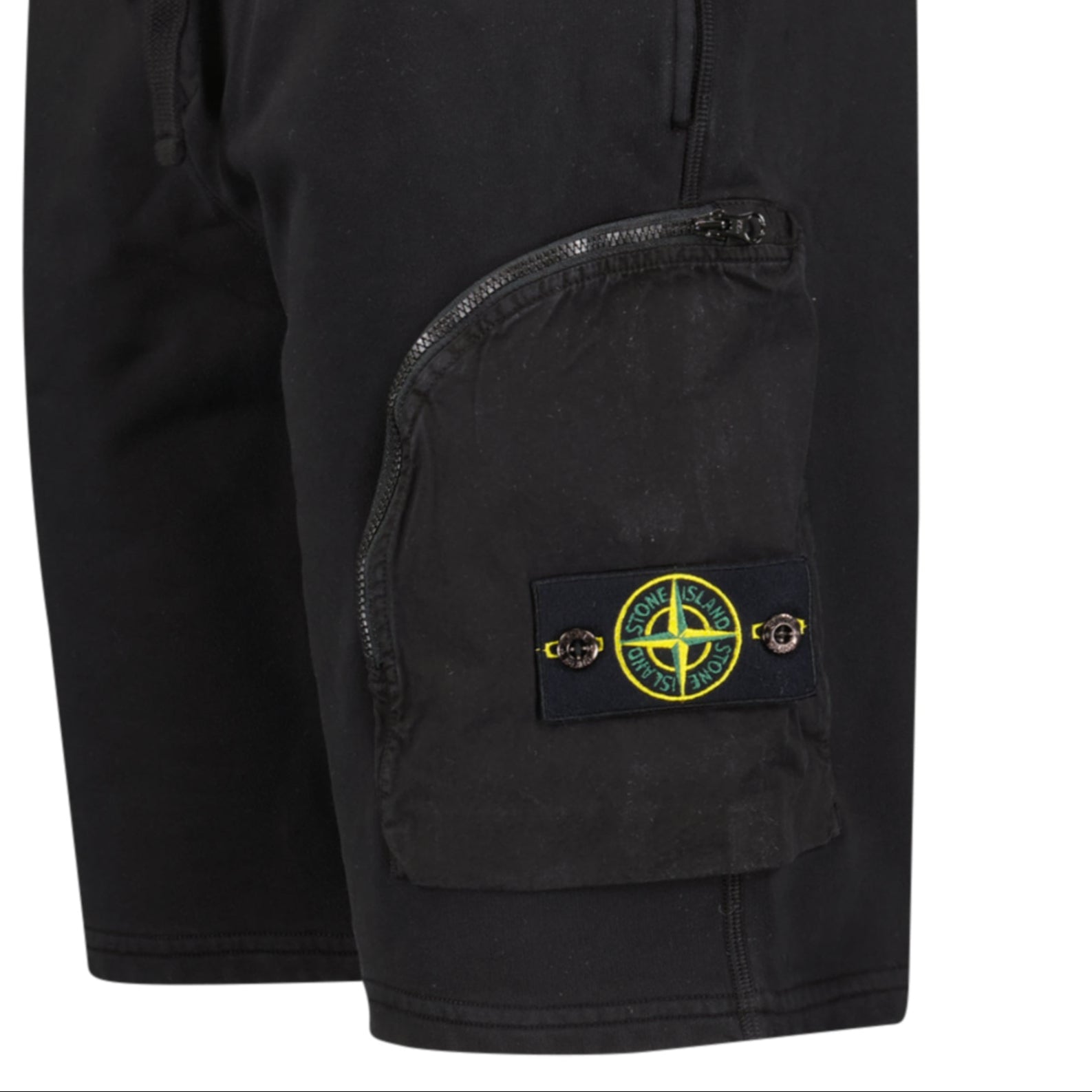 Stone Island Zip Pocket Cotton Shorts Black