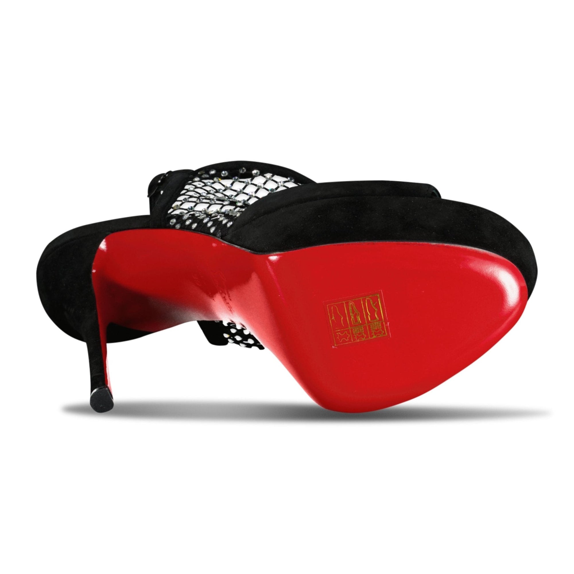 Christian Louboutin Plougesta Alta Strass Fishnet Heels